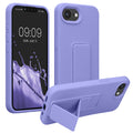 kwmobile Handyhülle kompatibel mit Apple iPhone 17e / iPhone 16e - Hülle mit Fingerhalter und Standfunktion - Silikon Case Handy Cover in Lavendel Lavendel  