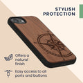kwmobile Case Compatible with Apple iPhone 17e / iPhone 16e Case - Phone Cover - TPU Phone Case Compass Vintage