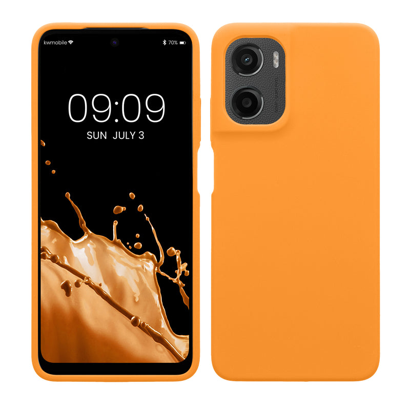 kwmobile Hülle kompatibel mit Motorola Moto G05 / Moto E15 Hülle - Silikon Handy Case - Handyhülle weiche Oberfläche - kabelloses Laden - Fruity Orange Fruity Orange  