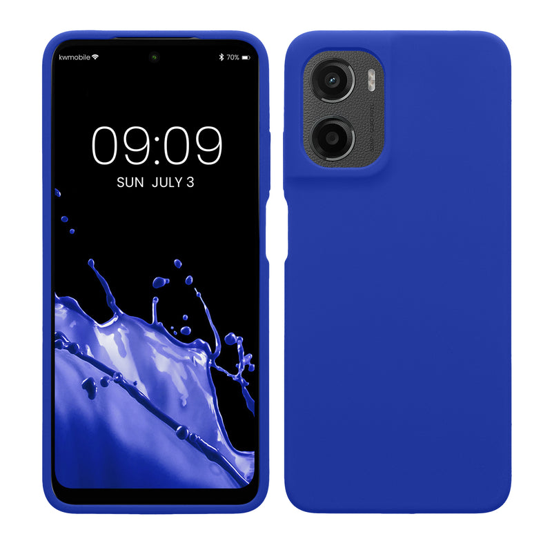 kwmobile Hülle kompatibel mit Motorola Moto G05 / Moto E15 Hülle - Silikon Handy Case - Handyhülle weiche Oberfläche - kabelloses Laden - Baltik Blau Baltik Blau  