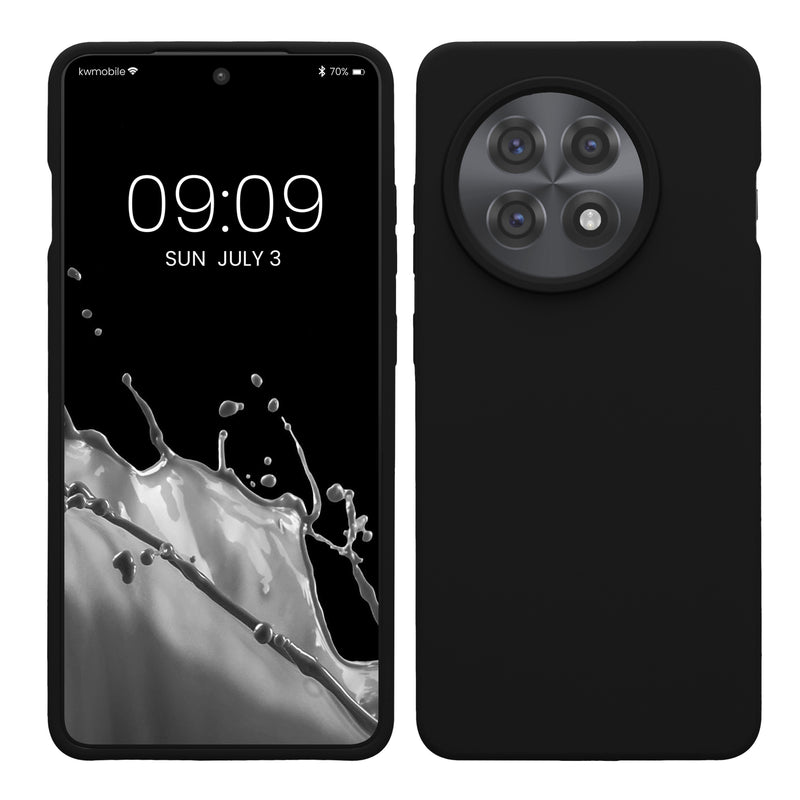 kwmobile Hülle kompatibel mit OnePlus 13R Hülle - Silikon Handy Case - Handyhülle weiche Oberfläche - kabelloses Laden - Schwarz Schwarz  