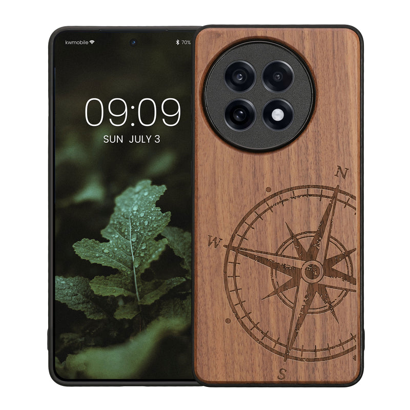 kwmobile Case Compatible with OnePlus 13R - TPU Phone Cover Compass Vintage