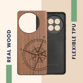kwmobile Case Compatible with OnePlus 13R - TPU Phone Cover Compass Vintage