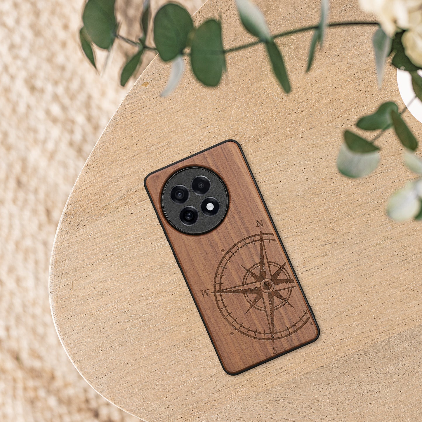 kwmobile Case Compatible with OnePlus 13R - TPU Phone Cover Compass Vintage