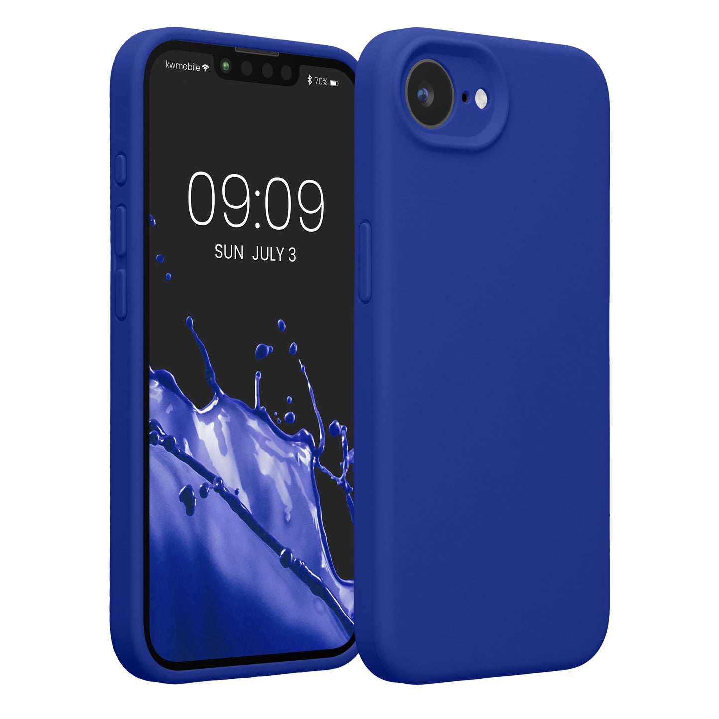 kwmobile Handyhülle kompatibel mit Apple iPhone 17e / iPhone 16e Hülle - gummierte Handy Case aus Silikon in Baltik Blau Baltik Blau  