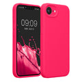 kwmobile Handyhülle kompatibel mit Apple iPhone 17e / iPhone 16e Hülle - gummierte Handy Case aus Silikon in Neon Pink Neon Pink  