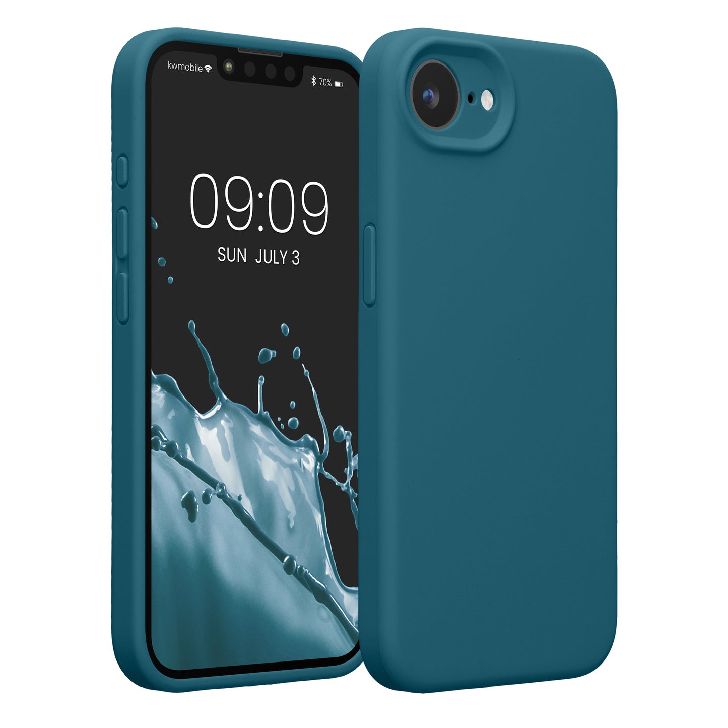 kwmobile Handyhülle kompatibel mit Apple iPhone 17e / iPhone 16e Hülle - gummierte Handy Case aus Silikon in Petrol matt Petrol matt  
