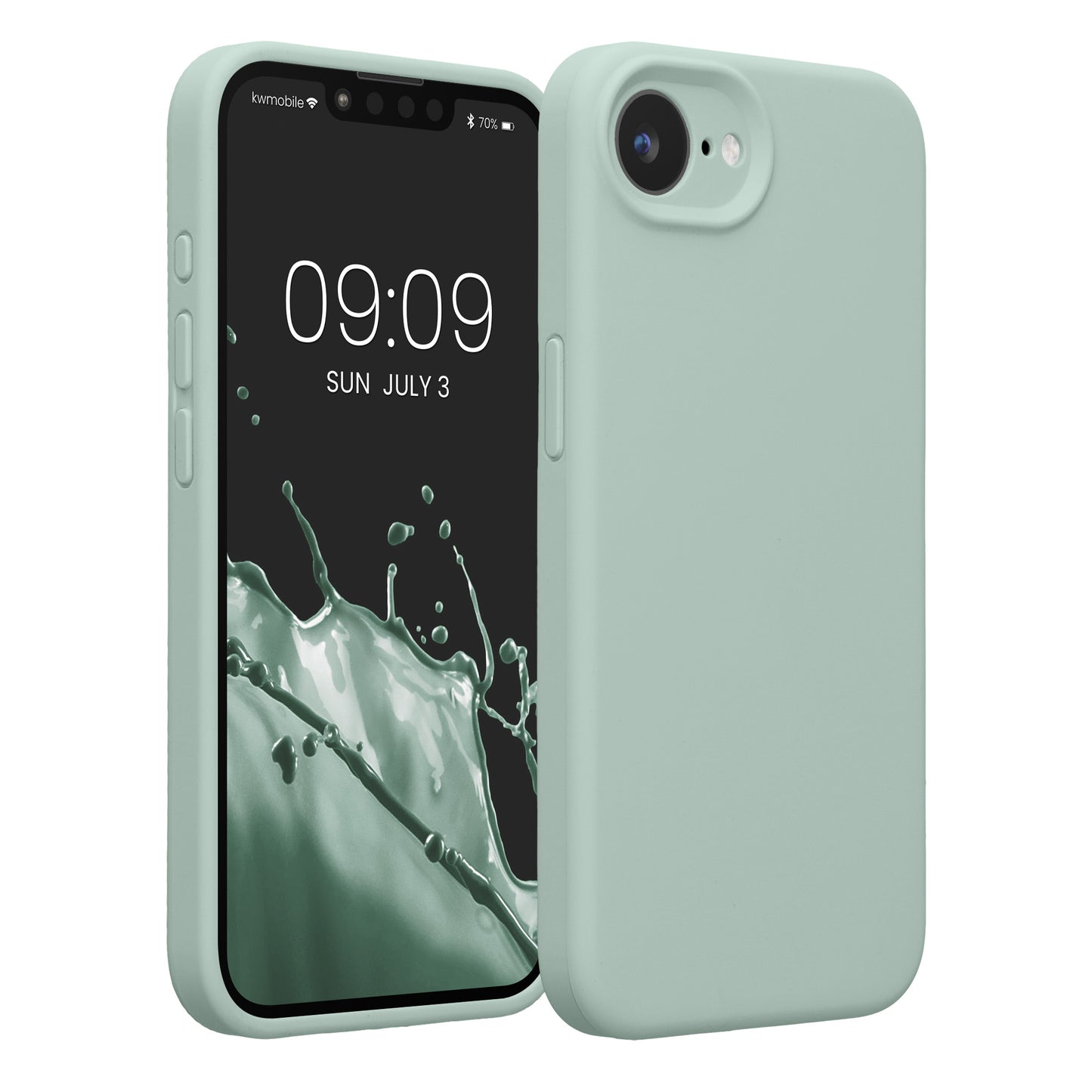 kwmobile Handyhülle kompatibel mit Apple iPhone 17e / iPhone 16e Hülle - gummierte Handy Case aus Silikon in Cool Mint Cool Mint  