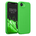 kwmobile Handyhülle kompatibel mit Apple iPhone 17e / iPhone 16e Hülle - gummierte Handy Case aus Silikon in Limettengrün Limettengrün  