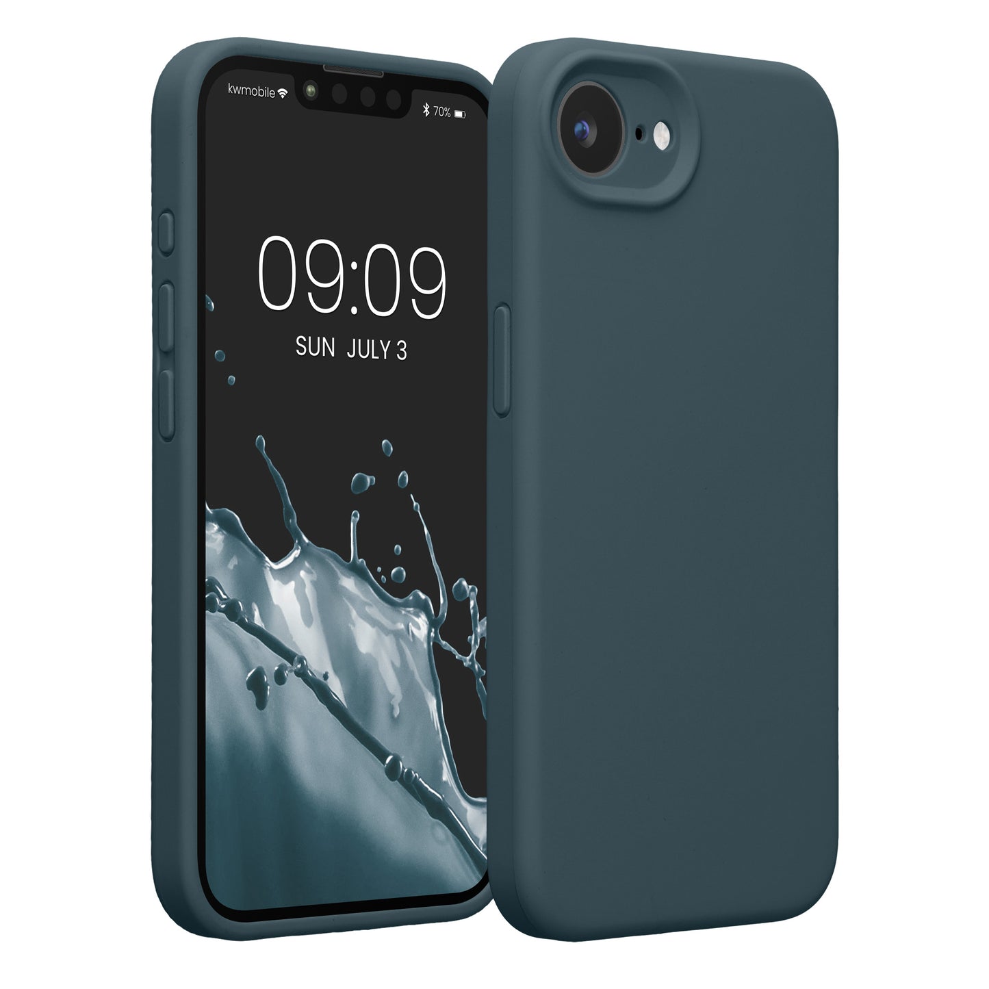 kwmobile Handyhülle kompatibel mit Apple iPhone 17e / iPhone 16e Hülle - gummierte Handy Case aus Silikon in Dunkler Schiefer Dunkler Schiefer  