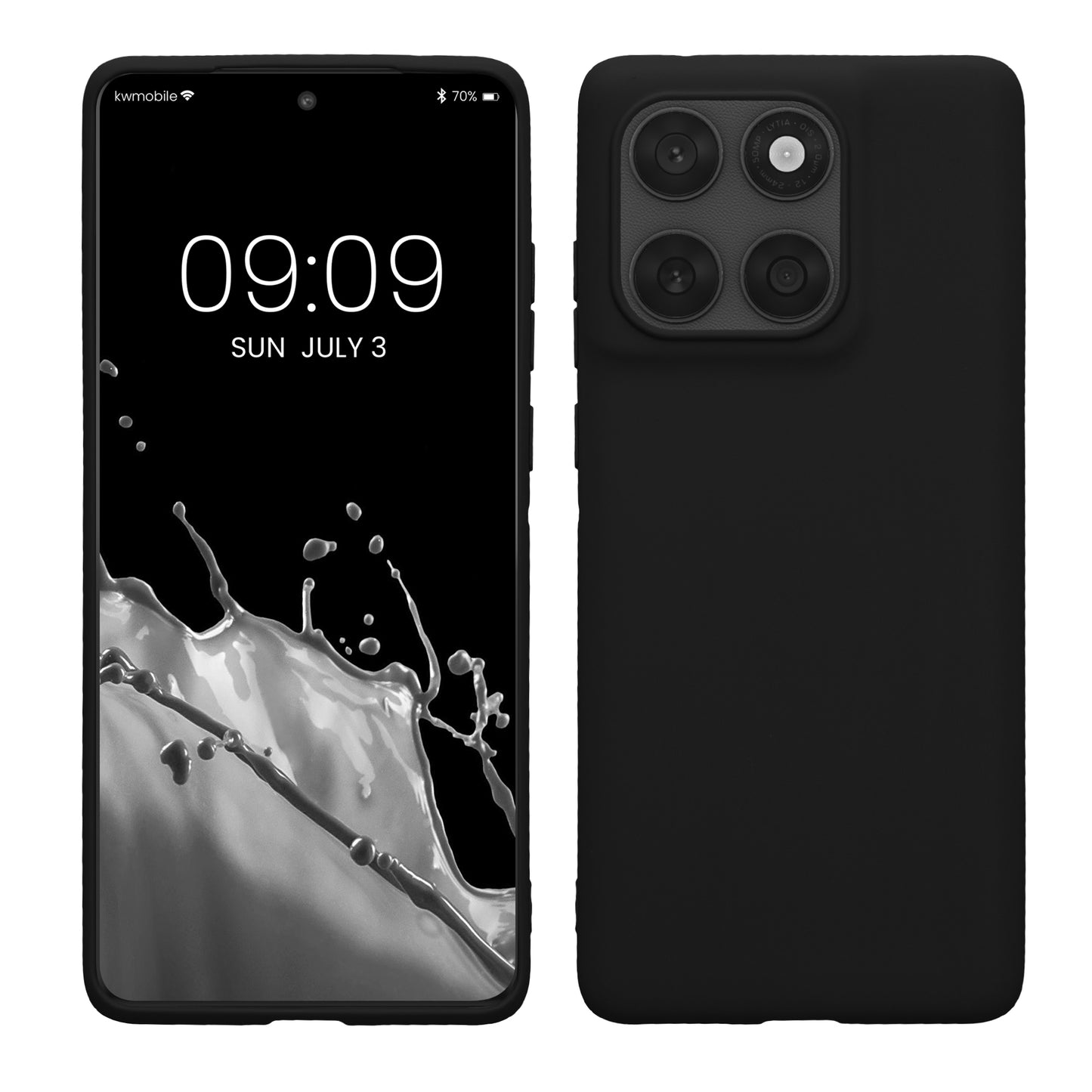 kwmobile Hülle kompatibel mit Motorola Edge 60 Fusion Hülle - weiches TPU Silikon Case - Cover geeignet für kabelloses Laden - Schwarz matt Schwarz matt  