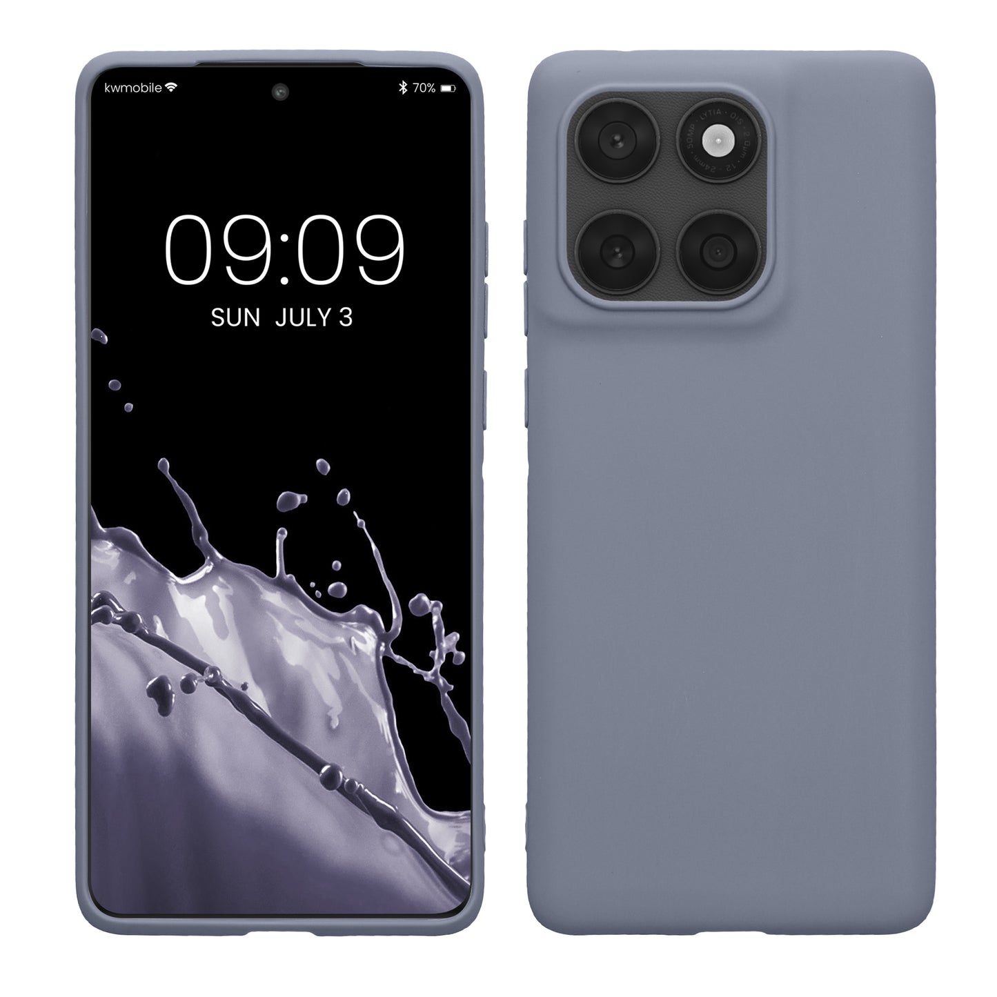 kwmobile Hülle kompatibel mit Motorola Edge 60 Fusion Hülle - weiches TPU Silikon Case - Cover geeignet für kabelloses Laden - Lavendelgrau matt Lavendelgrau matt  