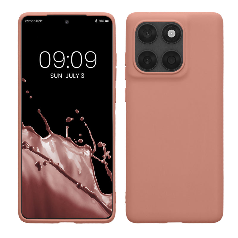 kwmobile Hülle kompatibel mit Motorola Edge 60 Fusion Hülle - weiches TPU Silikon Case - Cover geeignet für kabelloses Laden - Winter Rose Winter Rose  