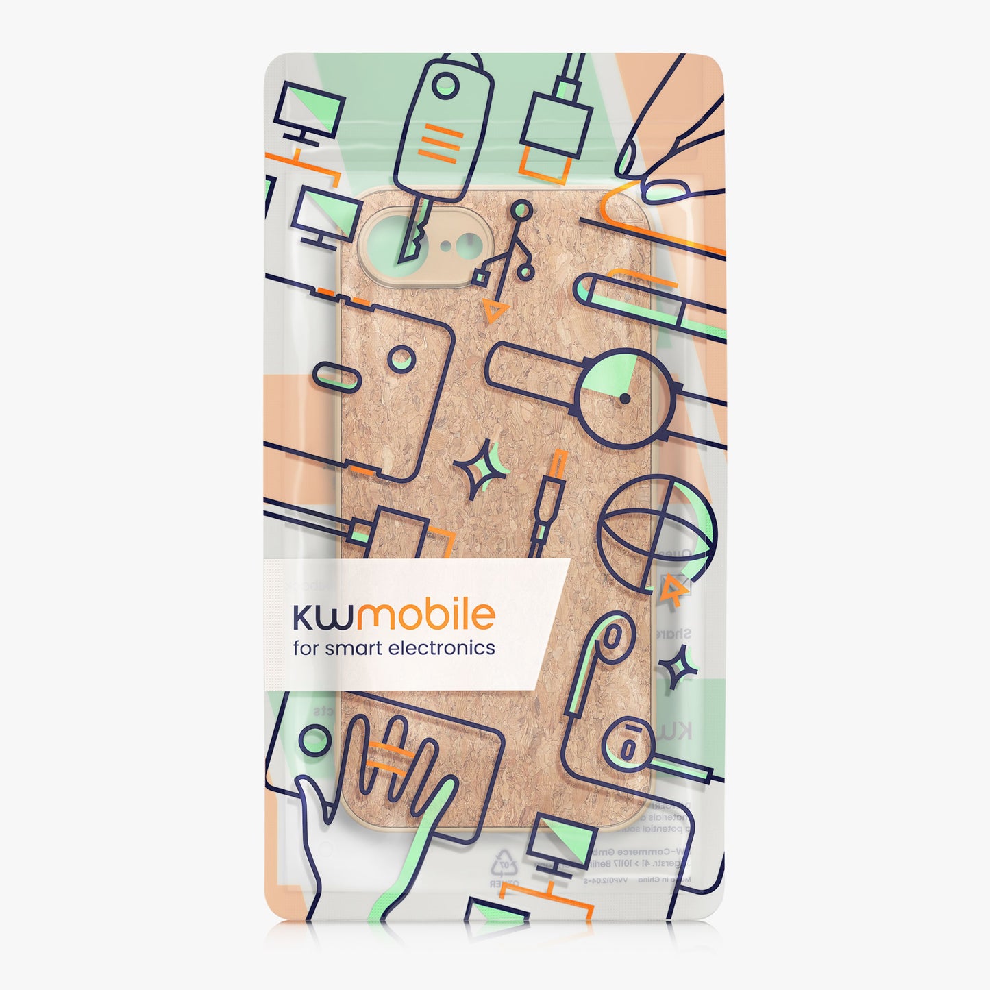 kwmobile Case Compatible with Apple iPhone 17e / iPhone 16e - Cork Phone Case Cover - Protective Case