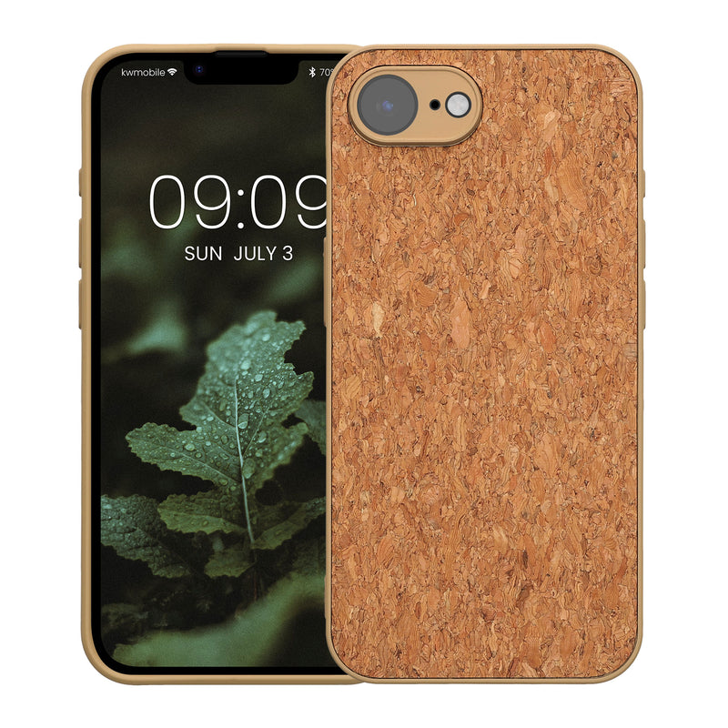 kwmobile Case Compatible with Apple iPhone 17e / iPhone 16e - Cork Phone Case Cover - Protective Case