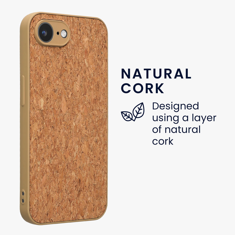 kwmobile Case Compatible with Apple iPhone 17e / iPhone 16e - Cork Phone Case Cover - Protective Case