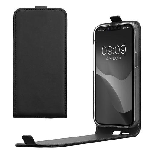kwmobile Schutzhülle kompatibel mit Apple iPhone 17e / iPhone 16e - Hülle Handy - Flip Case Handyhülle Schwarz Schwarz  