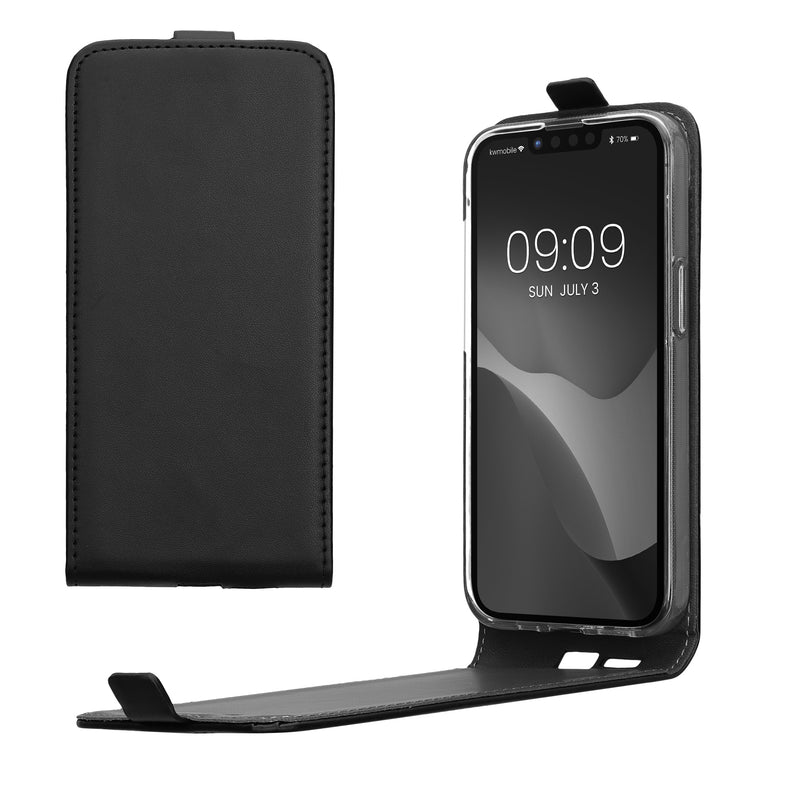 kwmobile Schutzhülle kompatibel mit Apple iPhone 17e / iPhone 16e - Hülle Handy - Flip Case Handyhülle Schwarz Schwarz  