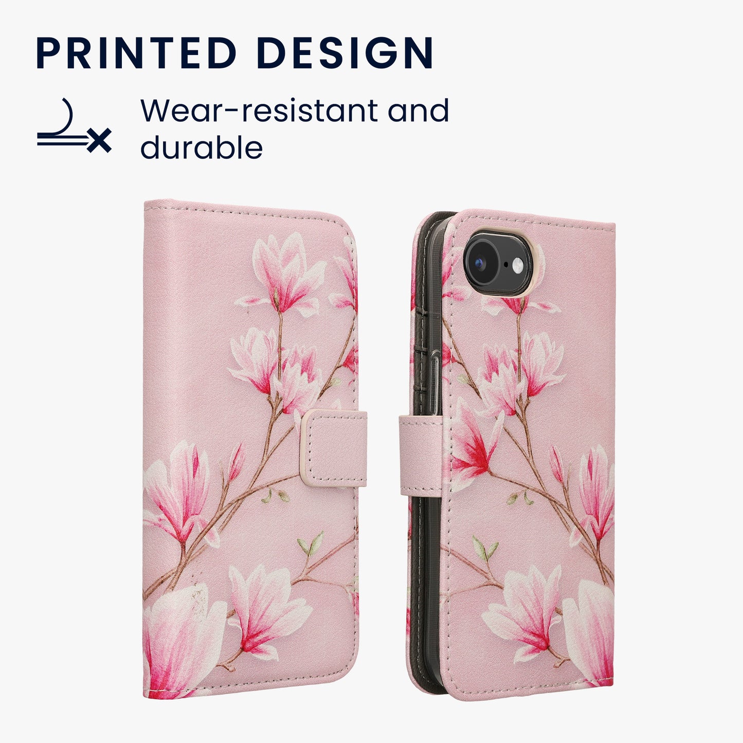 kwmobile Wallet Case compatible with Apple iPhone 17e / iPhone 16e Cover - with Stand and Card Slots
