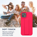 kwmobile Phone Case for Apple iPhone 15 Plus Case with Finger Holder and Stand Protective Cover