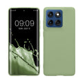 kwmobile Hülle kompatibel mit Motorola Edge 60 Hülle - weiches TPU Silikon Case - Cover geeignet für kabelloses Laden - Hellgrün Hellgrün  