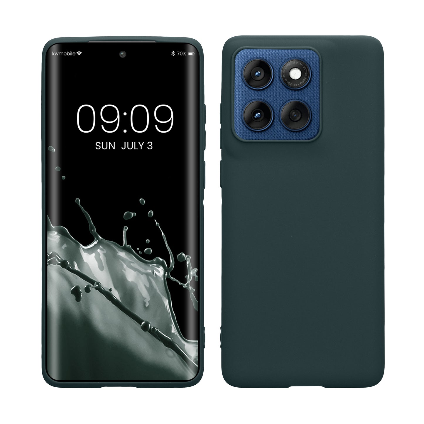 kwmobile Hülle kompatibel mit Motorola Edge 60 Hülle - weiches TPU Silikon Case - Cover geeignet für kabelloses Laden - Dunkler Schiefer Dunkler Schiefer  