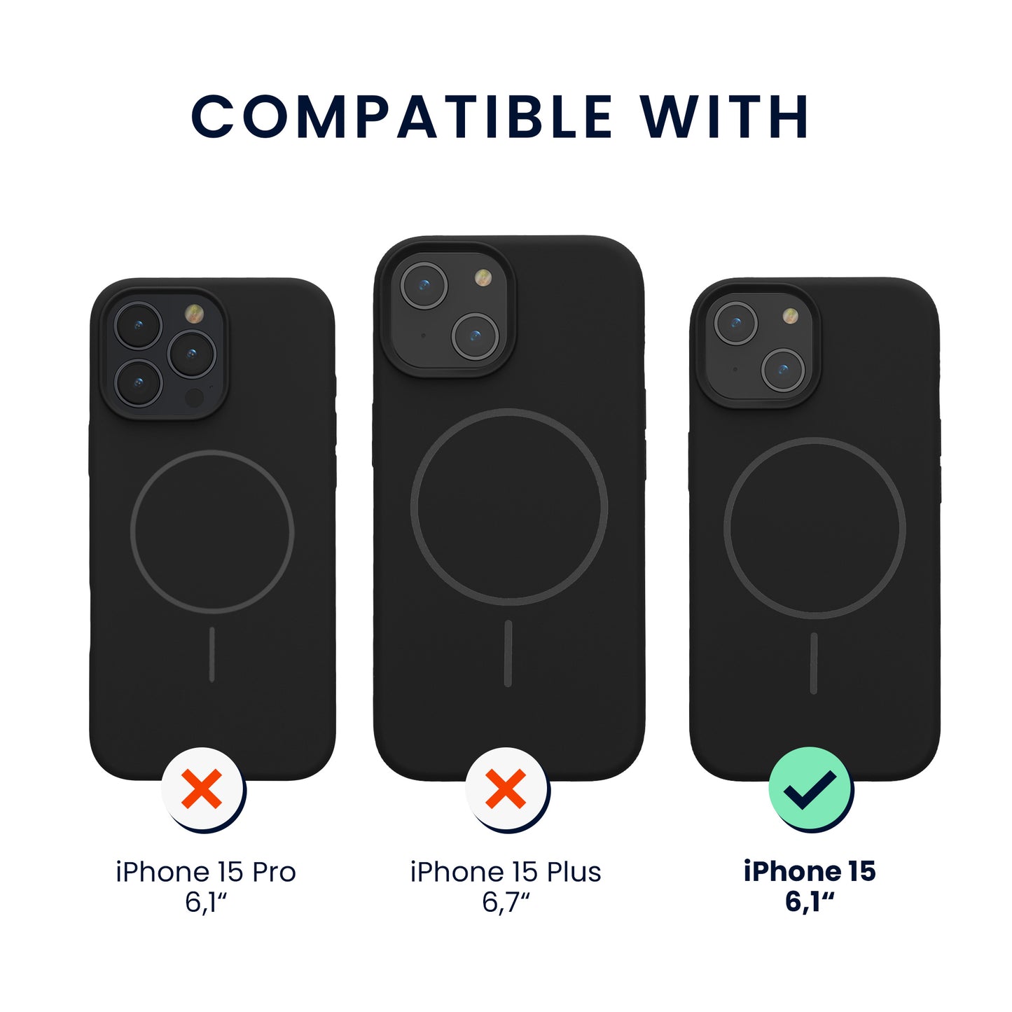 kwmobile Phone Case for Apple iPhone 15 - Case for MagSafe - Case for iPhone 15 - Magnetic Silicone Back