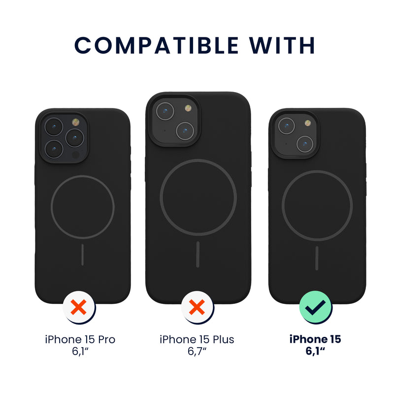kwmobile Phone Case for Apple iPhone 15 - Case for MagSafe - Case for iPhone 15 - Magnetic Silicone Back