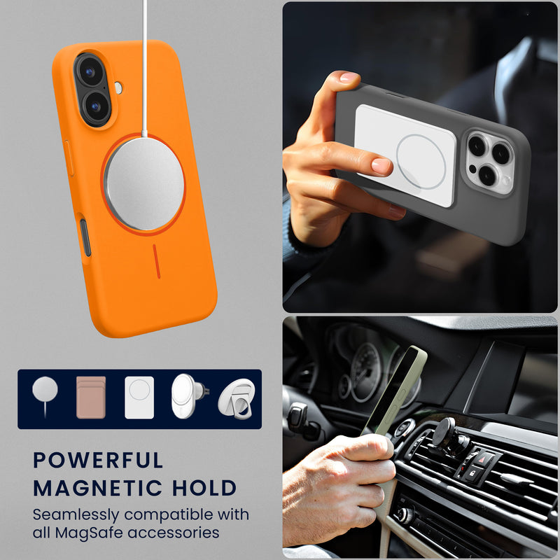 kwmobile Phone Case for Apple iPhone 16 - Case for MagSafe - Case for iPhone 16 - Silicone Back Magnetic