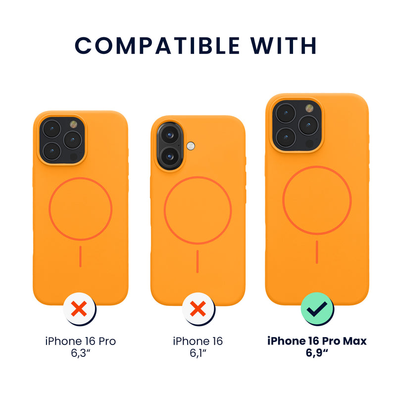 kwmobile Phone Case for Apple iPhone 16 Pro Max - Case for MagSafe - Case for iPhone 16 Pro Max - Silicone Back Cover Magnetic