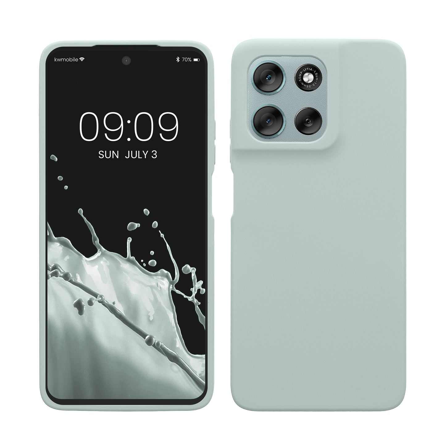 kwmobile Hülle kompatibel mit Motorola Moto G56 5G Hülle - Silikon Handy Case - Handyhülle weiche Oberfläche - kabelloses Laden - Cool Mint Cool Mint  
