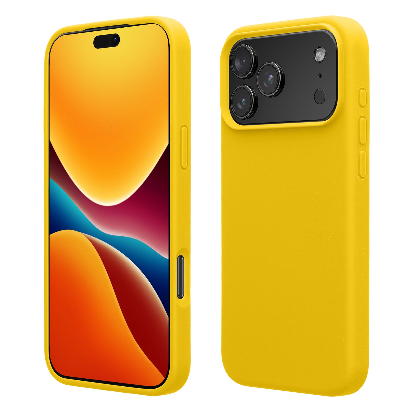kwmobile Handyhülle für iPhone 17 Pro Max Hülle, für iPhone 17 Pro Max Case - Hülle Silikon - kabelloses Laden - Strahlend Gelb Strahlend Gelb  