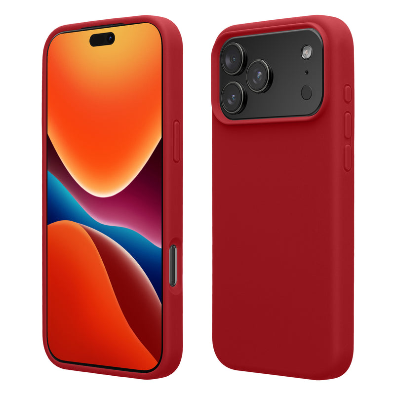 kwmobile Handyhülle für iPhone 17 Pro Max Hülle, für iPhone 17 Pro Max Case - Hülle Silikon - kabelloses Laden - Rhabarber Rot Rhabarber Rot  
