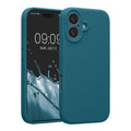 kwmobile Handyhülle kompatibel mit Apple iPhone 17 Hülle - gummierte Handy Case aus Silikon in Petrol matt Petrol matt  