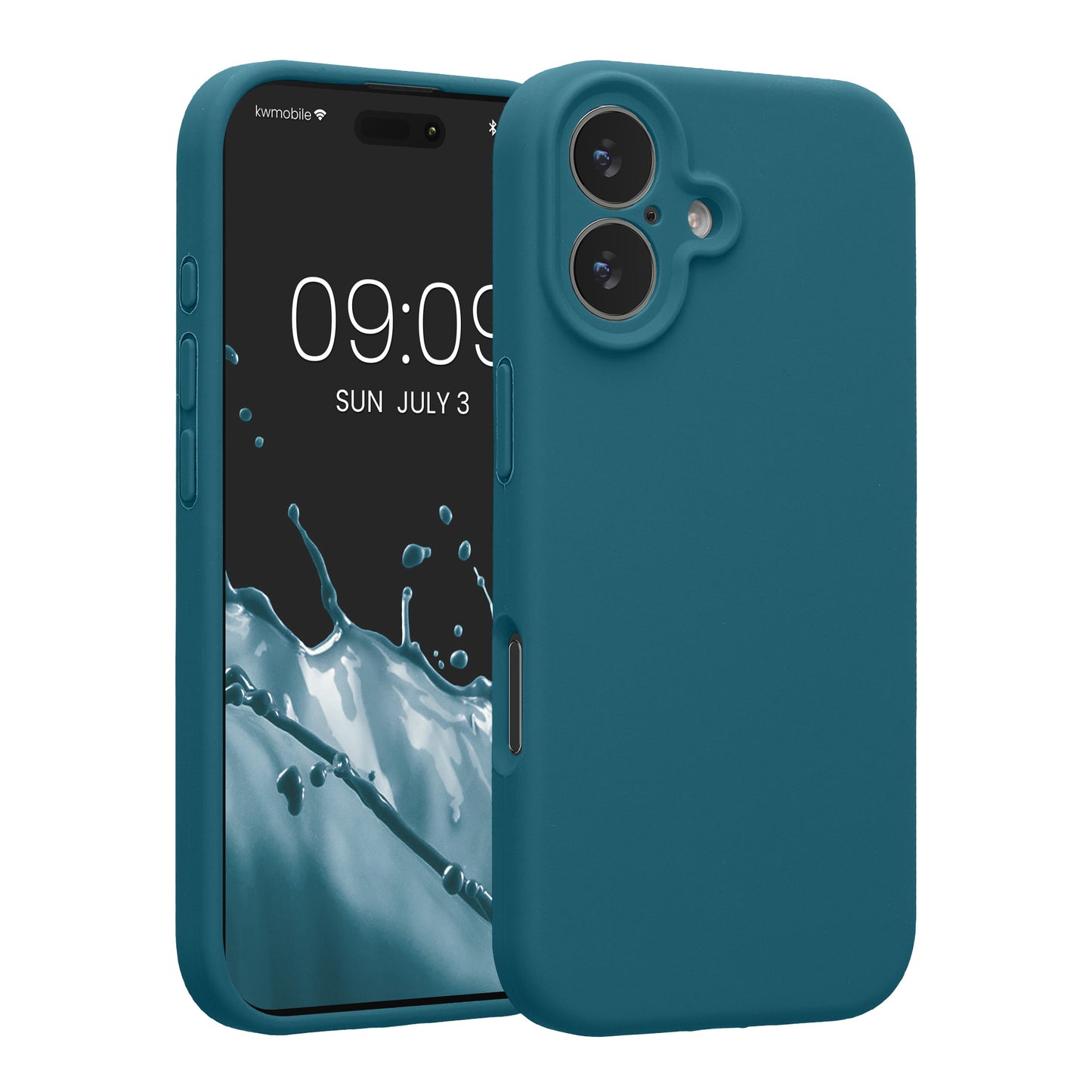 kwmobile Handyhülle kompatibel mit Apple iPhone 17 Hülle - gummierte Handy Case aus Silikon in Petrol matt Petrol matt  