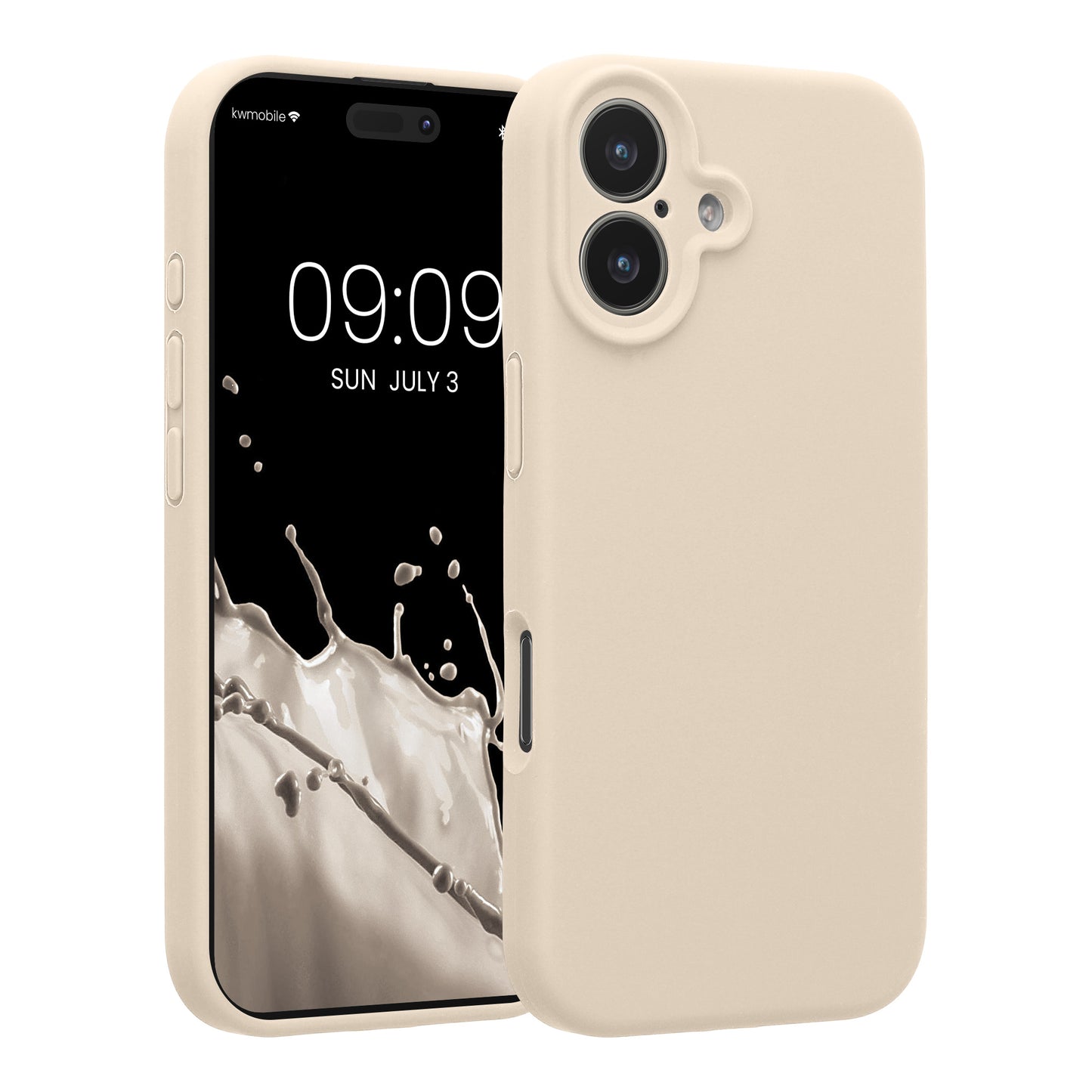 kwmobile Handyhülle kompatibel mit Apple iPhone 17 Hülle - gummierte Handy Case aus Silikon in Creme Creme  