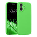 kwmobile Handyhülle kompatibel mit Apple iPhone 17 Hülle - gummierte Handy Case aus Silikon in Limettengrün Limettengrün  