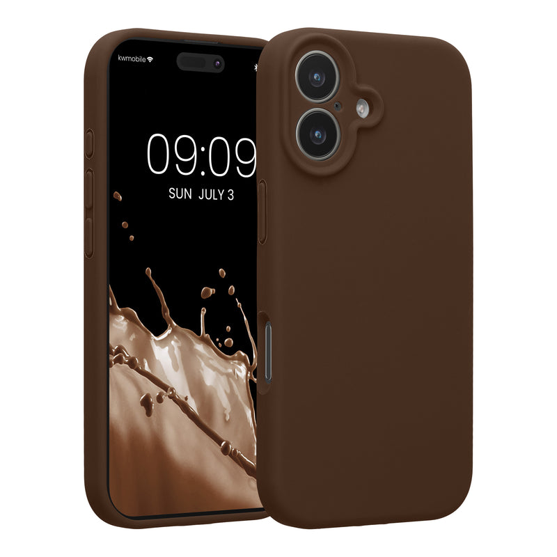 kwmobile Handyhülle kompatibel mit Apple iPhone 17 Hülle - gummierte Handy Case aus Silikon in Chocolate Chocolate  