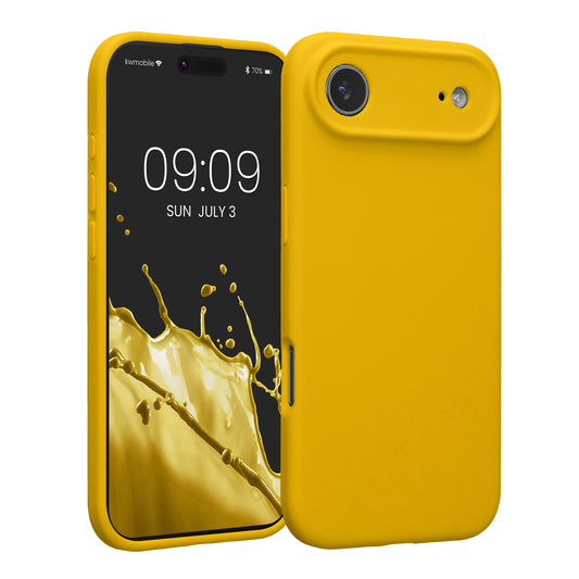 kwmobile Handyhülle kompatibel mit Apple iPhone Air Hülle - gummierte Handy Case aus Silikon in Strahlend Gelb Strahlend Gelb  