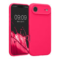 kwmobile Handyhülle kompatibel mit Apple iPhone Air Hülle - gummierte Handy Case aus Silikon in Neon Pink Neon Pink  