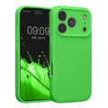 kwmobile Handyhülle kompatibel mit Apple iPhone 17 Pro Hülle - gummierte Handy Case aus Silikon in Limettengrün Limettengrün  
