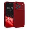 kwmobile Handyhülle kompatibel mit Apple iPhone 17 Pro Hülle - gummierte Handy Case aus Silikon in Rhabarber Rot Rhabarber Rot  