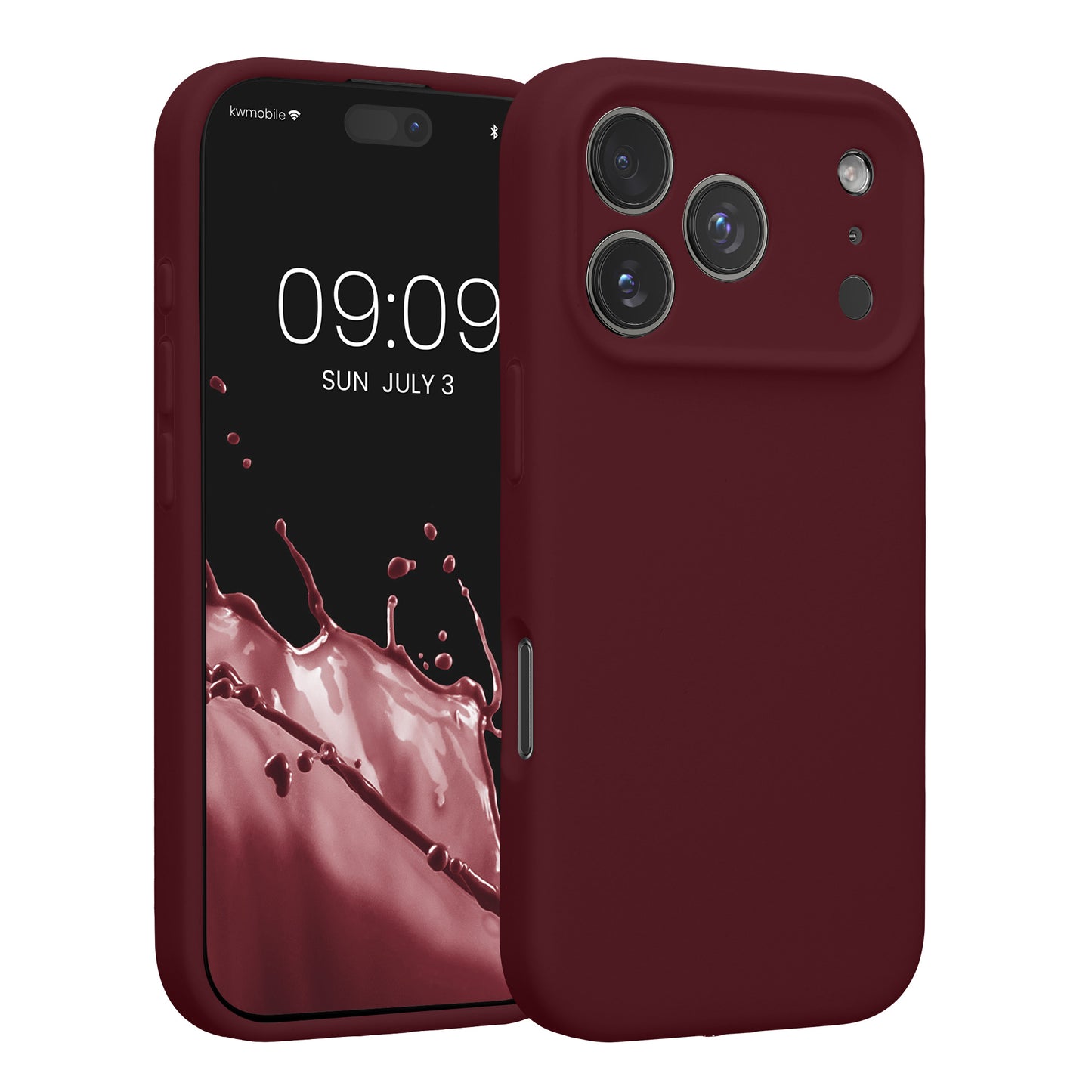 kwmobile Handyhülle kompatibel mit Apple iPhone 17 Pro Hülle - gummierte Handy Case aus Silikon in Bordeaux Violett Bordeaux Violett  
