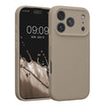 kwmobile Handyhülle kompatibel mit Apple iPhone 17 Pro Hülle - gummierte Handy Case aus Silikon in Taupe Taupe  