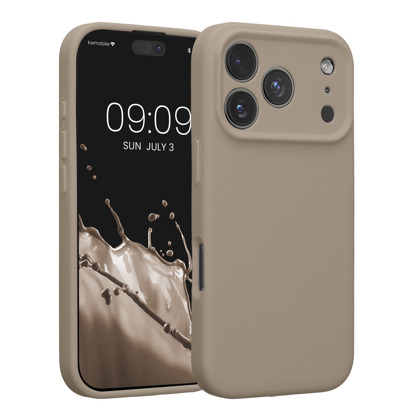 kwmobile Handyhülle kompatibel mit Apple iPhone 17 Pro Hülle - gummierte Handy Case aus Silikon in Taupe Taupe  