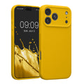 kwmobile Handyhülle kompatibel mit Apple iPhone 17 Pro Max Hülle - gummierte Handy Case aus Silikon in Strahlend Gelb Strahlend Gelb  