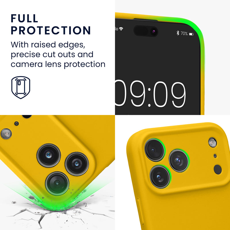 kwmobile Case compatible with Apple iPhone 17 Pro Max - Silicone Rubberized Case - Phone Cover - Phone Case