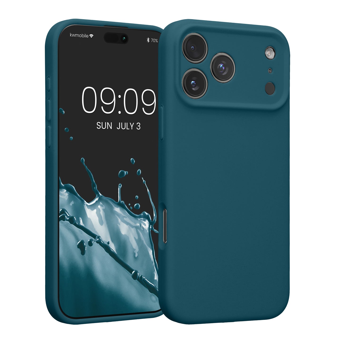 kwmobile Handyhülle kompatibel mit Apple iPhone 17 Pro Max Hülle - gummierte Handy Case aus Silikon in Petrol matt Petrol matt  
