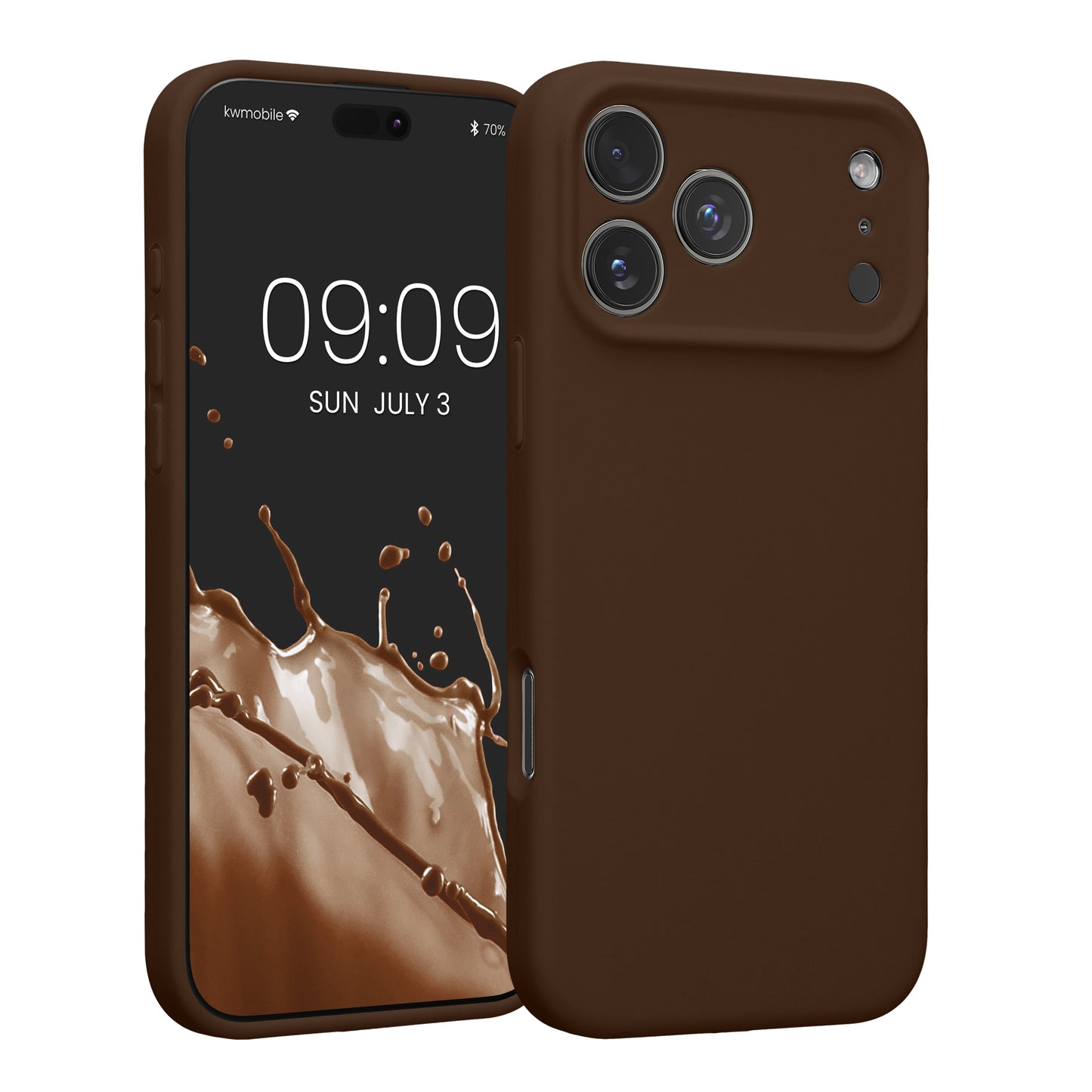 kwmobile Handyhülle kompatibel mit Apple iPhone 17 Pro Max Hülle - gummierte Handy Case aus Silikon in Chocolate Chocolate  