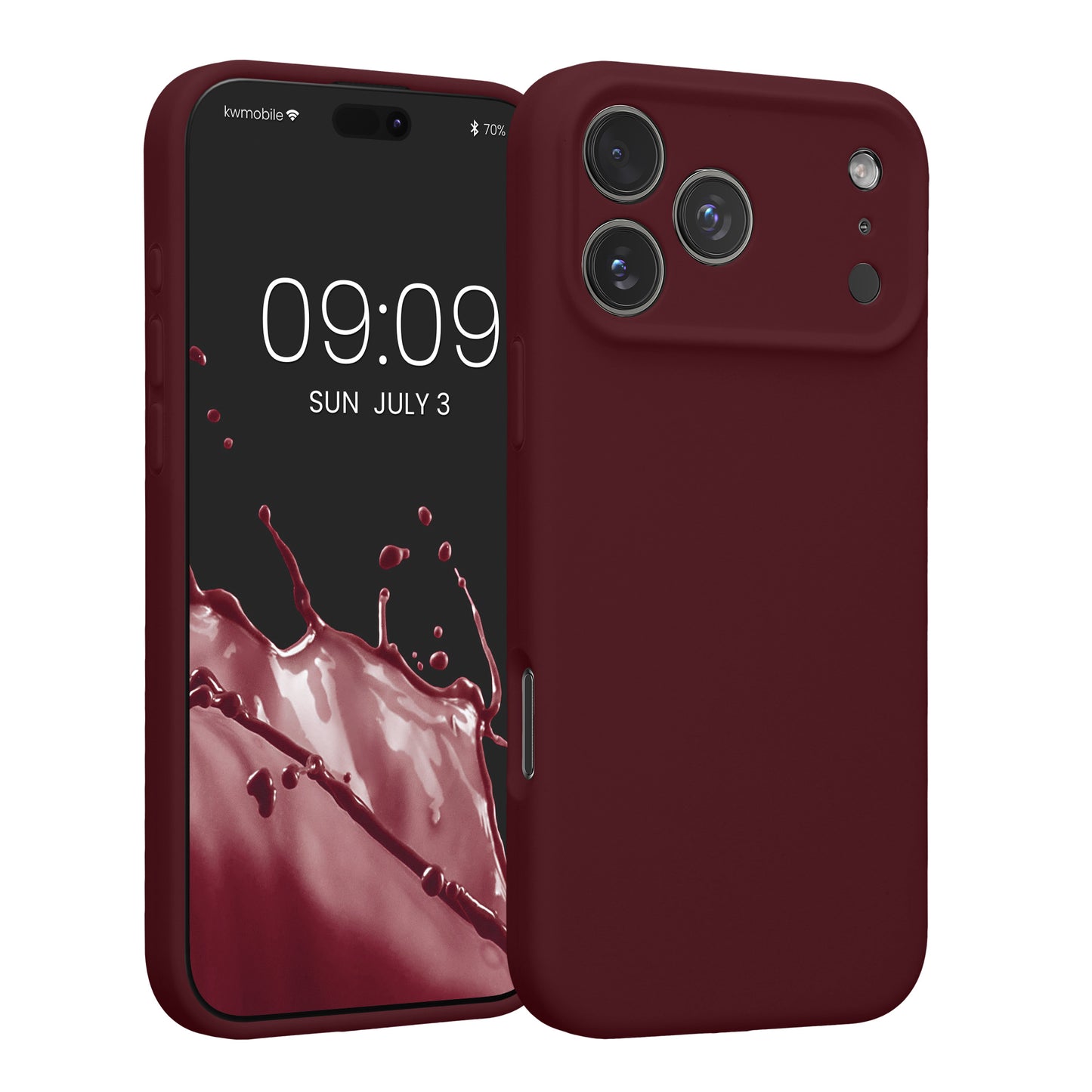 kwmobile Handyhülle kompatibel mit Apple iPhone 17 Pro Max Hülle - gummierte Handy Case aus Silikon in Bordeaux Violett Bordeaux Violett  